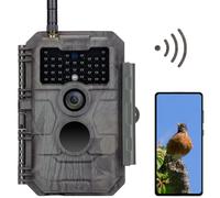 GardePro E6 Fotocamera Caccia WiFi Antenna con App 48MP 1296P H.264 Vidéo Fototrappola Infrarossi Invisibili Obiettivo con campo visivo di 110° Visione Notturna Fino a 25m, No-Glow IR LEDs