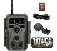 GardePro E8 Fotocamera da Caccia WiFi App con scheda SD da 32GB, 64MP 1296P Vidéo, Fototrappola Infrarossi Invisibili 0,1s Tempo di Attivazione, Visione Notturna Fino a 30m, No-Glow 940nm IR LEDs
