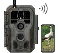 GardePro E8 Fotocamera da Caccia WiFi Bluetooth con App 64MP 1296P H.264 Vidéo Fototrappola Infrarossi Invisibili 0,1s Tempo di Attivazione, Visione Notturna Fino a 30m, No-Glow 940nm IR LEDs