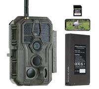 GardePro E8P Max Fotocamera da Caccia, WIFI, Batteria Ricaricabile da 8000mAh, Scheda SD Integrata, 64MP 1296P, Animali Movimento Attivato Visione Notturna Esterna Fotocamera da Caccia App