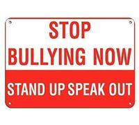 Gardern Outdoor & Indoor Sign Stop Bullismo Now Stand Up Speak Out Orange School Sign No3122 Targa in latta stile vintage Wal metallo latta Sign 20,3 x 30,5 cm