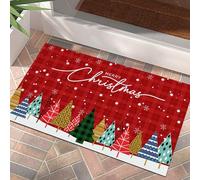 GardEssere Zerbino con albero di Natale, per interni ed esterni, antiscivolo, per ingresso, bagno, cucina, decorazioni natalizie