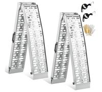 gardhom 2X Rampe per Auto 340Kg Alluminio Pieghevole Rampe di Carico 228X28X4.5Cm Antiscivolante Rampa per Moto, Biciclette, Tagliaerba, Rimorchi