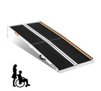 Gardhom Rampa per sedia a rotelle per gradini di casa, capacità di carico 362,9 kg, antiscivolo, in alluminio, portatile, pieghevole, per disabili, per ingresso, porte, scale, scooter per marciapiedi