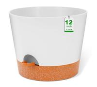 GARDIFE Vasi per piante da 30,5 cm, vasi autoirriganti, grandi vasi da fiori in plastica con serbatoio profondo e fori di drenaggio elevati, per piante e fiori da interni ed esterni, bianco