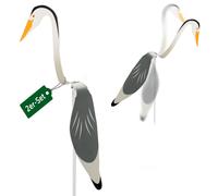 Gardigo® 2x Deterrenti Uccelli a Forma di Airone, Protezione Laghetto Giardino