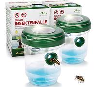 GARDIGO® 2x Trappola per Vespe da Esterno e Trappola per Zanzare 2in1 | Luce LED Cattura Insetti | Esca Calabroni | Insetticida per Zanzare da Giardino | Antizanzare