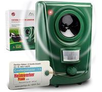 GARDIGO® Dissuasore per cani e gatti | Spaventa cani e gatti per il giardino | Repellente per animali ad ultrasuoni 20-60 kHz | angolo di rilevamento di 120°, portata 12 m | Contro cani e gatti