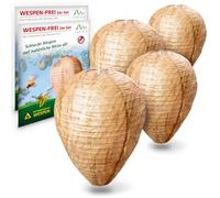 Gardigo® Finto Nido di Vespe - 4 Pz. | Tessuto Resistente all'Umidità | Previeni la Costruzione di Nidi di Vespe | Appendere in Giardino, Balcone | Anti Vespa