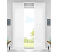 Gardinenbox 85589N2 - Tende a pannello, scorrevoli, con binario di scorrimento, asta di contrappeso, bianco, 245 x 60 cm, Confezione da 2