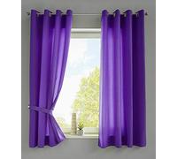 Gardinenbox Berlino 20405N2 - Set di 2 tende con occhielli, 175 x 140 cm (altezza x larghezza), colore viola, opaco, in microfibra