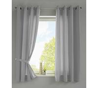 Gardinenbox Berlino 20405N2 - Set di 2 tende con occhielli, 175 x 140 cm, colore: grigio opaco, in microfibra