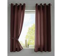 Gardinenbox Berlino 20405N2 - Set di 2 tende con occhielli, 175 x 140 cm, colore marrone, opaco, in microfibra satinata, traslucida