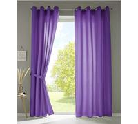 Gardinenbox Berlino 20405N2 - Set di 2 tende con occhielli, 225 x 140 cm (altezza x larghezza), colore viola, opaco, in microfibra