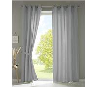 Gardinenbox Berlino 20405N2 - Set di 2 tende con occhielli, 225 x 140 cm, colore: grigio opaco, in microfibra