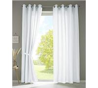 Gardinenbox Berlino 20405N2 - Set di 2 tende con occhielli, 245 x 140 cm, colore: Bianco opaco, in microfibra