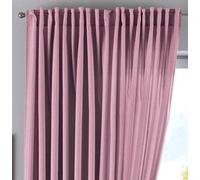 Gardinenbox Cationic Jena 2019037 - Tenda con passanti nascosti, 250 x 300 cm (altezza x larghezza), effetto lino, opaca, con fermatenda, colore: rosa antico