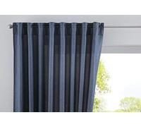 Gardinenbox Cationic Jena-Tenda Oscurante Effetto Lino, con fermatenda, Colore: mélange, Poliestere, Blu Zaffiro, HxB 250x140 cm