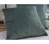 Gardinenbox Cuscino decorativo, lunghezza x 45 x 45 cm, verde jacquard Greta con design a spina di pesce, facile da pulire, chiusura lampo, morbida imbottitura da 320 g, disponibile in diversi