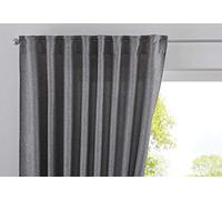 Gardinenbox Jena Cationic - Tenda con Passanti nascosti, Effetto Lino, mélange con fermatenda, 100% Poliestere, Grigio, 225 x 140 cm