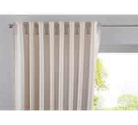 Gardinenbox Jena Cationic - Tenda con Passanti nascosti, Effetto Lino, mélange, con fermatenda, 100% Poliestere, Colore Sabbia, 225 x 140 cm