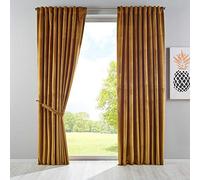 Gardinenbox Milano 20357 - Tenda oscurante in velluto, con passanti, chiusura a cordoncino, accorciabile, 2 pezzi, altezza x larghezza 235 x 135 cm, 20357