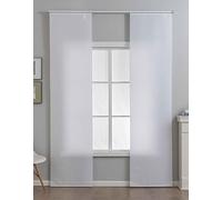 Gardinenbox New Amsterdam 2024740-2 - Set di 2 tende a pannello, 245 x 60 cm, colore bianco, strutturate, moderne, semplici e versatili, con binario di scorrimento e asta di contrappeso