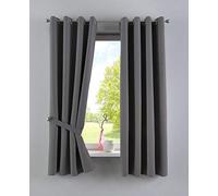 Gardinenbox Newyork 201920600-2 - Tende oscuranti oscuranti, con occhielli, colore grigio scuro, 160 x 140 cm, confezione da 2 pezzi, colore: grigio scuro