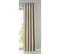 Gardinenbox NewYork 202020610 - Tenda oscurante con passanti nascosti, 245 x 140 cm, confezione da 1 tenda termica oscurante, fonoassorbente, ÖKOTEX con nastro arricciato, colore: beige