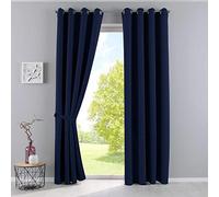 Gardinenbox Newyork Tende Termiche Occhielli oscuranti e fonoassorbenti, ÖKOTEX, Protezione dai Raggi UV, fermatenda, 201920600-2, Poliestere, Blu, HxB 225x140 cm