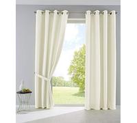Gardinenbox Palermo 10000265-2 - Set di 2 tende opache, traslucide, con occhielli e fermatenda, 175 x 140 cm, colore: crema