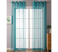 Gardinenbox Set di 2 tende trasparenti »Uni« tenda Stores con occhielli e chiusura senza piombo, per soggiorno, 100% poliestere, turchese, 175 x 140 cm