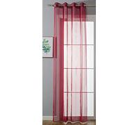 Gardinenbox Tenda con occhielli, trasparente Uni, tenda Stores, con occhielli in piombo per soggiorno, 20332-cn, 100% poliestere, bordeaux, altezza 225 x larghezza 140 cm