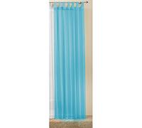 Gardinenbox TENDINEN BOX - Tenda trasparente in poliestere, tinta unita, 245 x 140 cm, colore: Azzurro