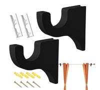 Gardinenstangenhalter aus Holz - 14,3x12,1x2,5 cm Wand und Deckenhalterung | Handgefertigte Vorhangstangenhalter für Fensterdekoration | Robuste Holzhalterung für Vorhangstangen