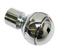 Gardinia 31060 Terminale Sferico per Asta, Metallo, Cromato, Ø 20 mm, 2 unità