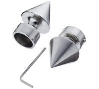 Gardinia 32066 cuspide, 2X terminali, Metallo, Effetto Acciaio Inox, per Tende Tecniche Ø 19 mm, 2 unità