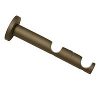 Gardinia 32442 Supporto Combinato Doppio con Base bastoni per Tende, 2 binari, Aperto, incl. Materiale di Montaggio, Linea Kira, Ø 19 mm, Metallo, Cappuccino, 9/6 cm
