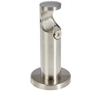 Gardinia 32557 Supporto con Base di Fissaggio per bastoni per Tende Ø 25 mm Aperto, Linea Windsor, Effetto Acciaio Inox, 8 cm