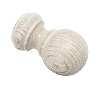 Gardinia 33151 Sfera, 2X terminali, Legno Quercia, per Tende Tecniche Ø 25 mm, 2 unità