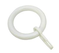 Gardinia 458 Anelli per Tende con Clip, ABS, Bianco, 8 mm, 10 unità