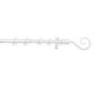 Gardinia 5858 Set Hook per aste per Tende, Materiale di Fissaggio Incluso nel Set, Lunghezza 130-240 cm, Metallo, Bianco