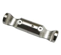 Gardinia Adattatore per aste per Tende a soffitto, Supporto per 2 aste, Aperto, Kit Montaggio Incluso, 20 mm Diametro, Finitura in Acciaio Inossidabile