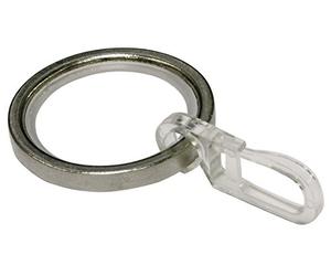 Gardinia Anelli per aste per Tende dal Diametro di 20 mm, Inserti scorrevoli e Ganci Inclusi, 10 Pezzi, Serie Chicago, 4 mm Larghezza, Metallo, Finitura in Acciaio Inossidabile