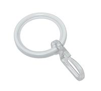 Gardinia 11275 Anello per Tende con Inserti Scorrevoli, Metallo, Bianco, 3.4x3.4x0.1 cm, 10 unità