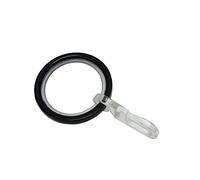 Gardinia 31035 Anello per Tende con Inserti Scorrevoli, Metallo, Nero, 20 x 4 mm, confezione da 10 unità