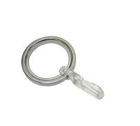 Gardinia 31058 Anello per Tende con Inserti Scorrevoli, Metallo, Cromato, 3.4x3.4x0.1 cm, 10 unità