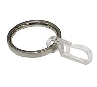 Gardinia Anelli per Tende da Ø 19 mm, compresi Ganci Pieghevoli, 6 Pezzi, Larghezza 4 mm, Metallo, Aspetto Acciaio Inox