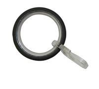 Gardinia Anelli per Tende Elba, 10 Pezzi, incl. Inserto Scorrevole e Ganci Pieghevoli, Ø 29/38 mm, Spessore 3,5 mm, Metallo, Grigio Pietra