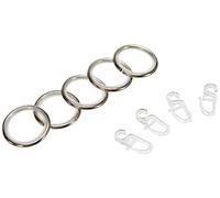Gardinia Anelli per Tende, Effetto Acciaio Inox, 28/38 mm, 10 unità